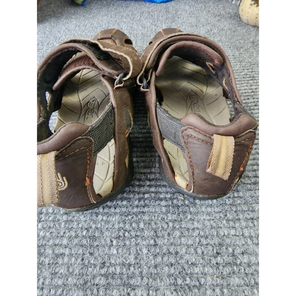Teva‎ Shoc Pad Footbed Men's Size 9 Brown Hiking Water Sandals Shoe Fisherman